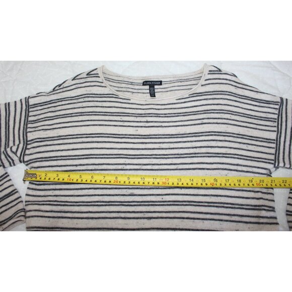 Eileen Fisher - Peppered Organic Cotton Wool Boxy Sweater, Maple Oat, Med - Picture 8 of 9